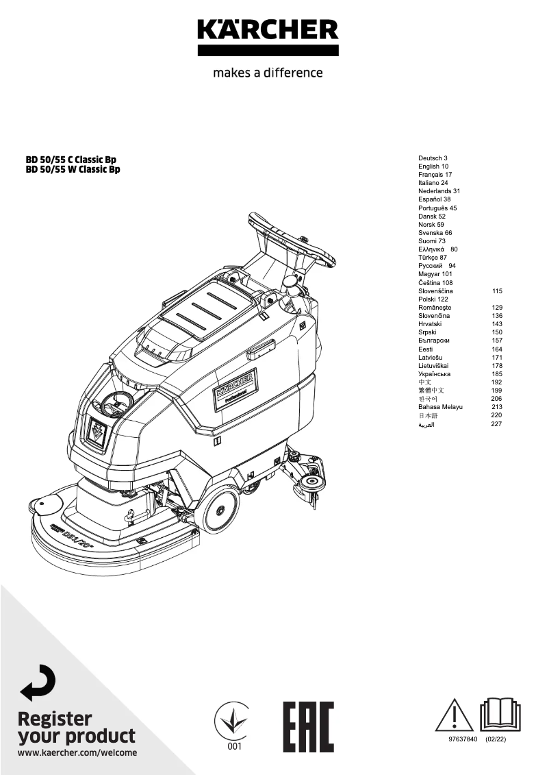 Imagen de la primera página del manual del dispositivo BD 50/55 W Classic
