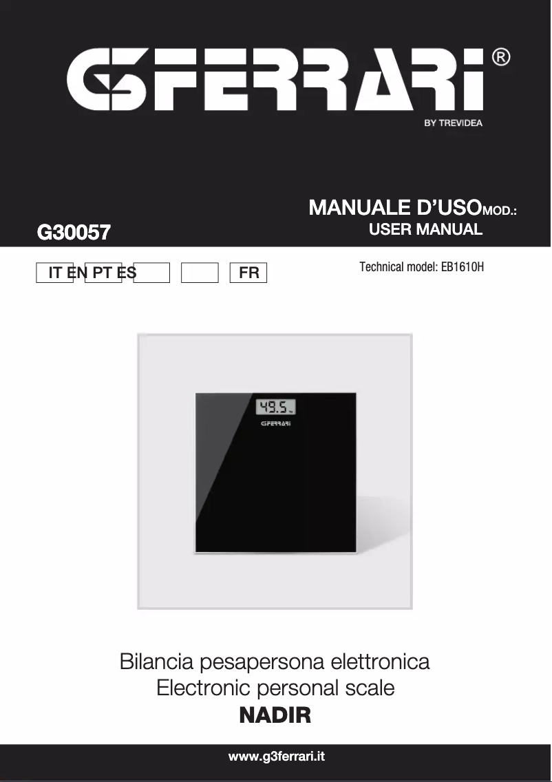 Imagen de la primera página del manual del dispositivo Nadir G30057