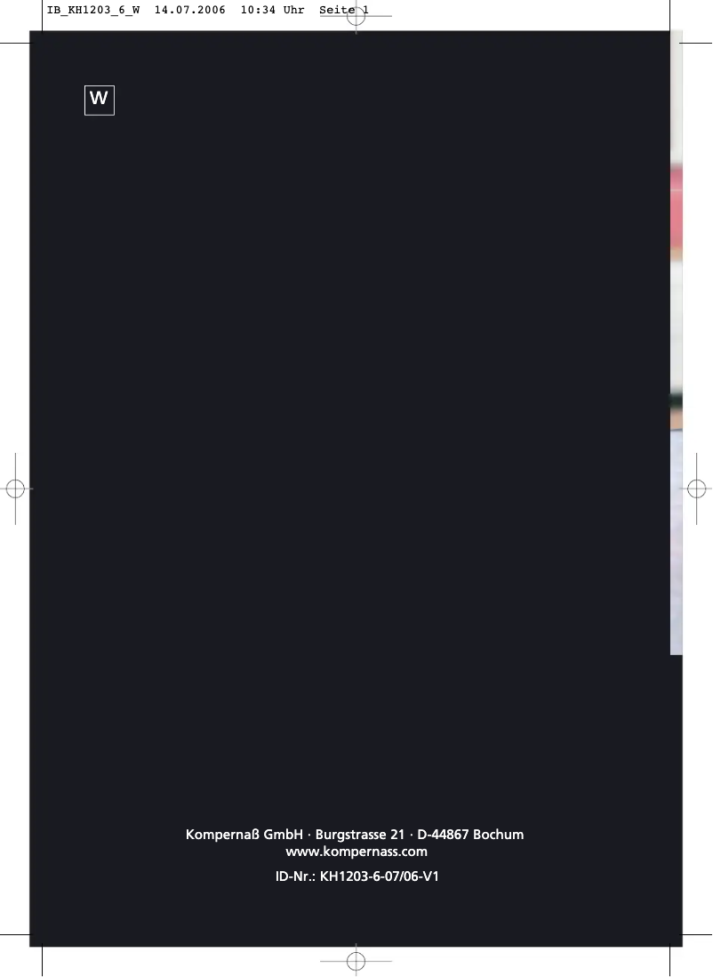 Imagen de la primera página del manual del dispositivo KH 1206