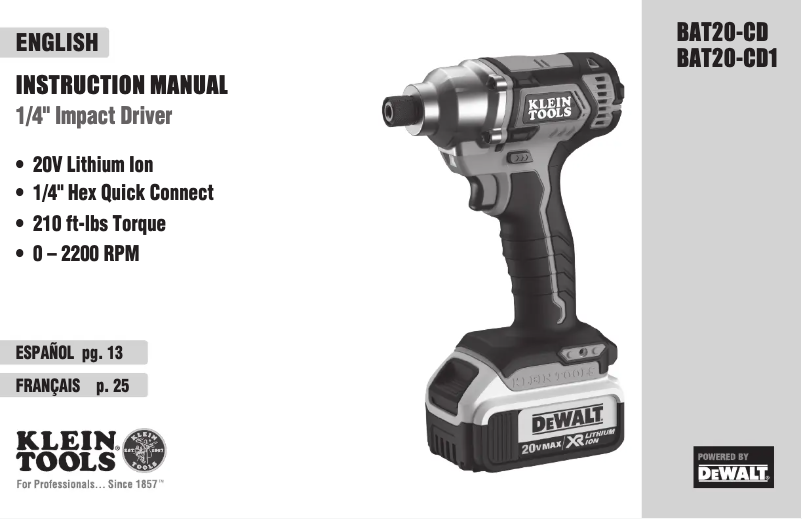 Imagen de la primera página del manual del dispositivo BAT20-CD