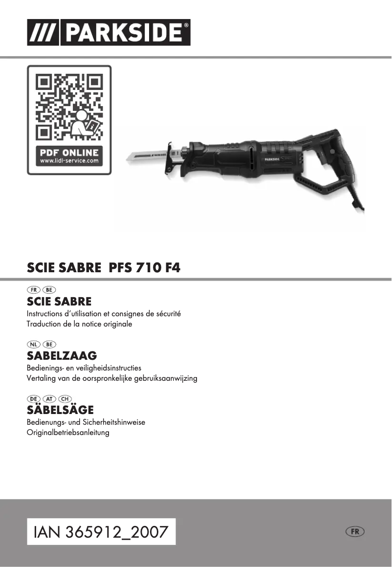 Imagen de la primera página del manual del dispositivo PFS 710 F4