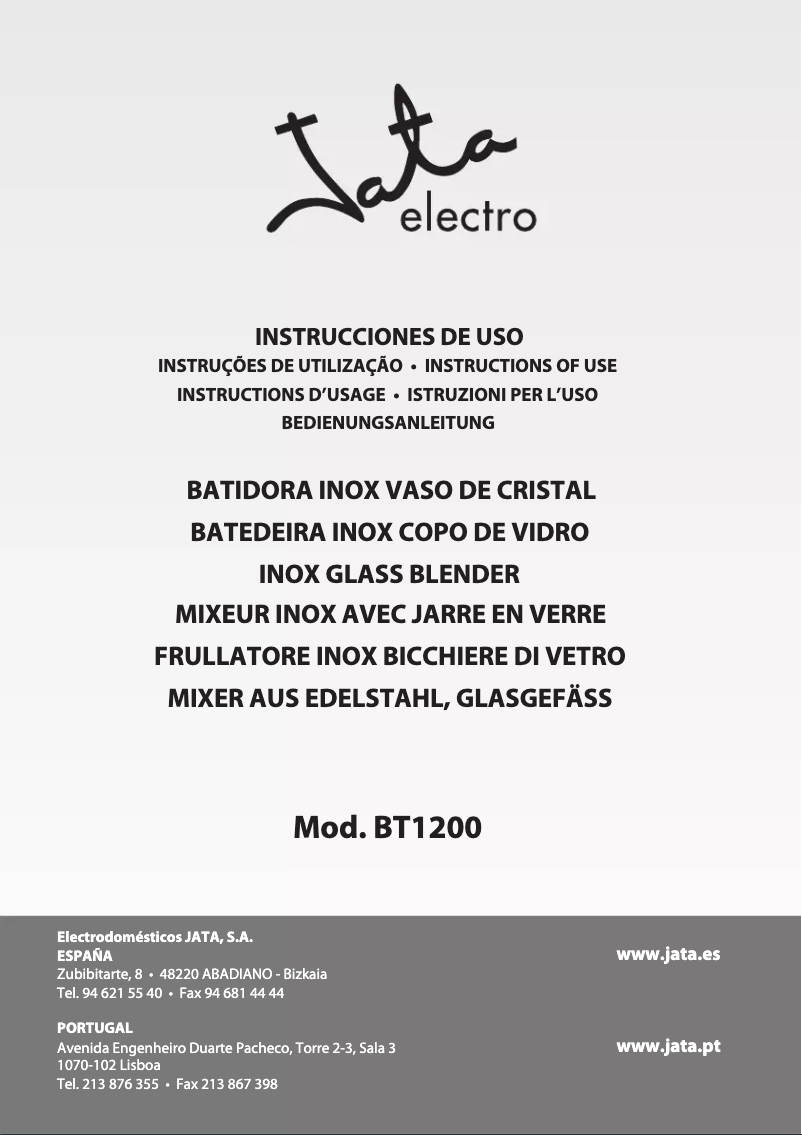 Imagen de la primera página del manual del dispositivo BT1200