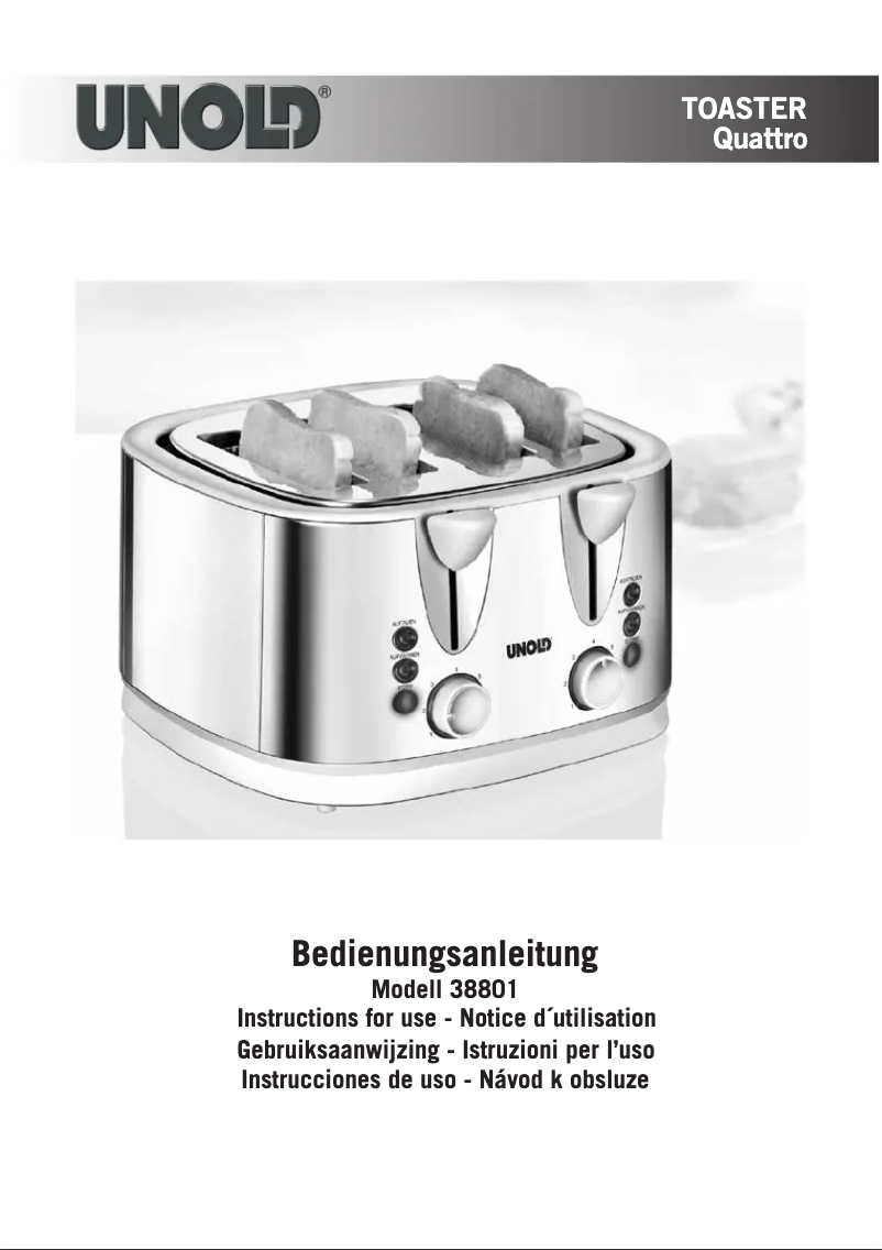 Imagen de la primera página del manual del dispositivo 38801 Quattro