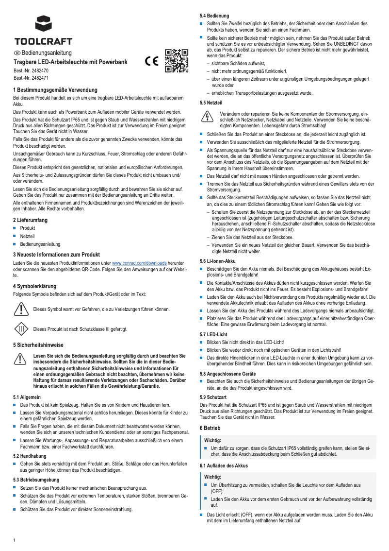 Imagen de la primera página del manual del dispositivo TO-7447410