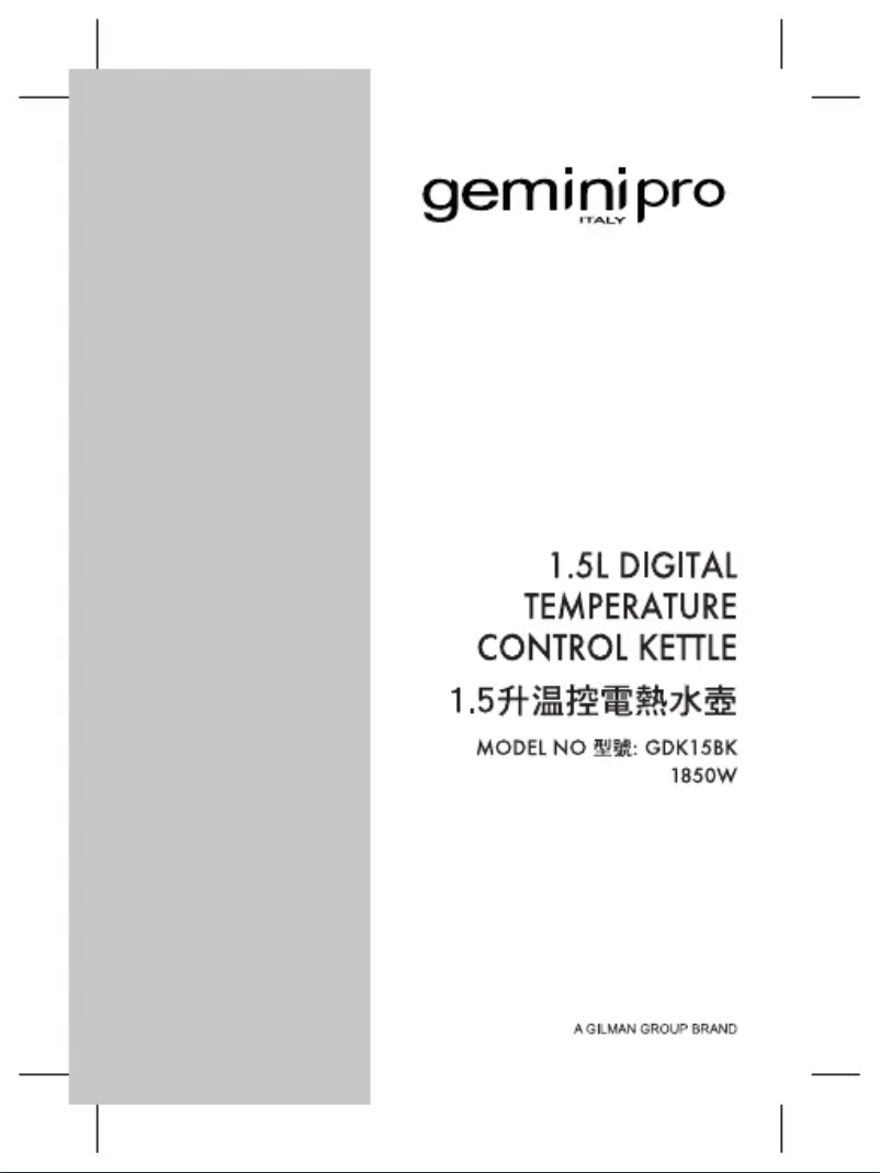 Página 1 del manual Manual de usuario Gemini GDK15BK