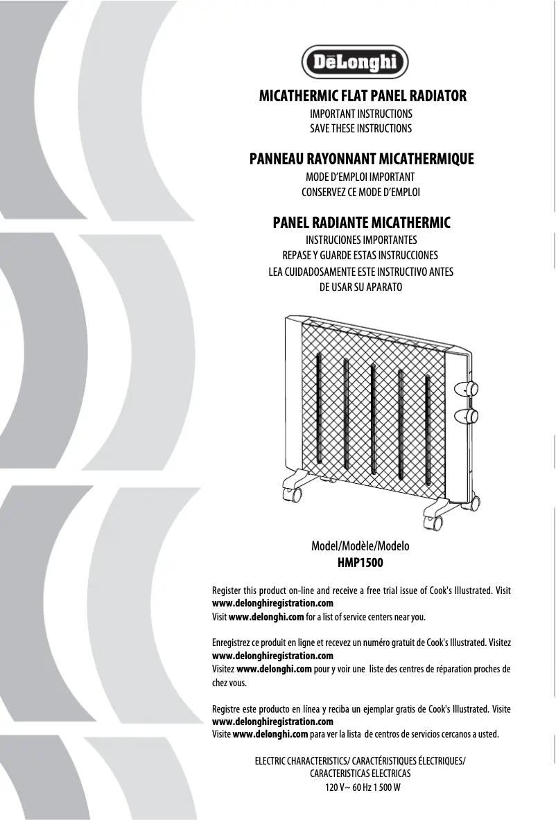 Imagen de la primera página del manual del dispositivo HMP 1500