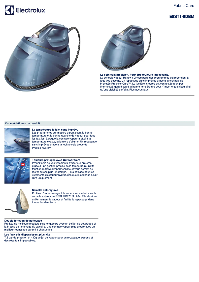 Imagen de la primera página del manual del dispositivo Renew 800