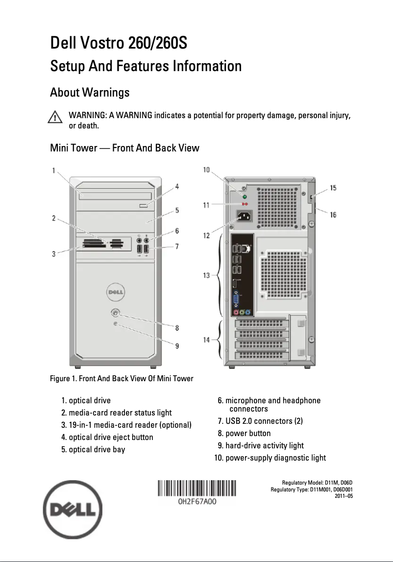 Página nº 1 - Manual de usuario Dell Vostro 260