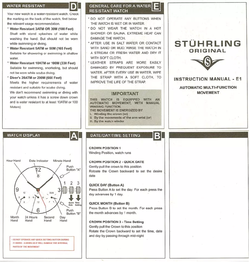 Imagen de la primera página del manual del dispositivo E1