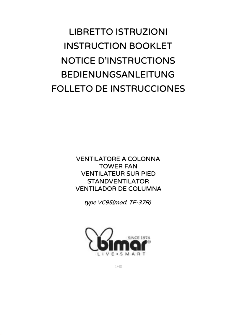 Página 1 del manual Manual de usuario Bimar VC95