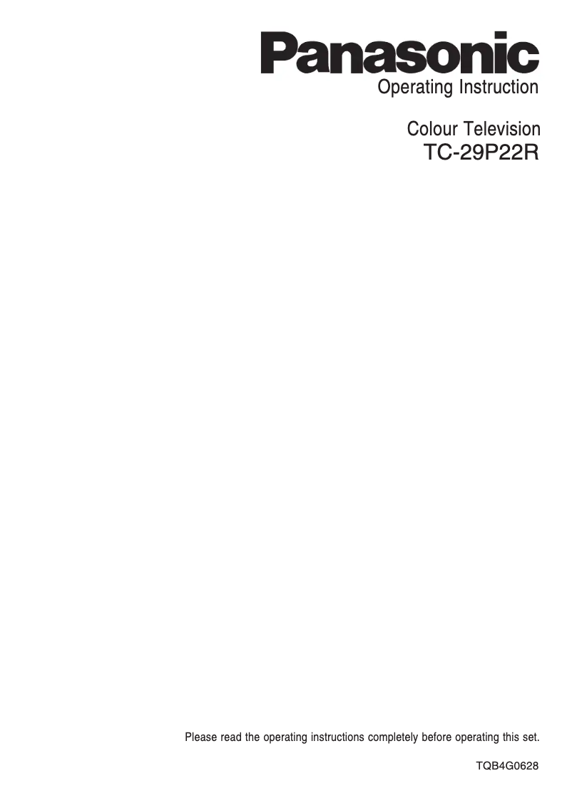 Imagen de la primera página del manual del dispositivo TC-29P22R