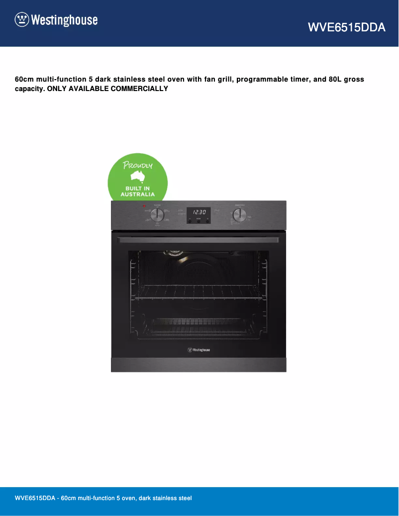 Imagen de la primera página del manual del dispositivo WVE6515DDA