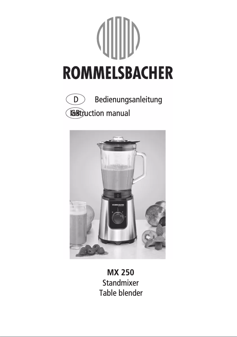 Página nº 1 - Manual de usuario Rommelsbacher MX 250
