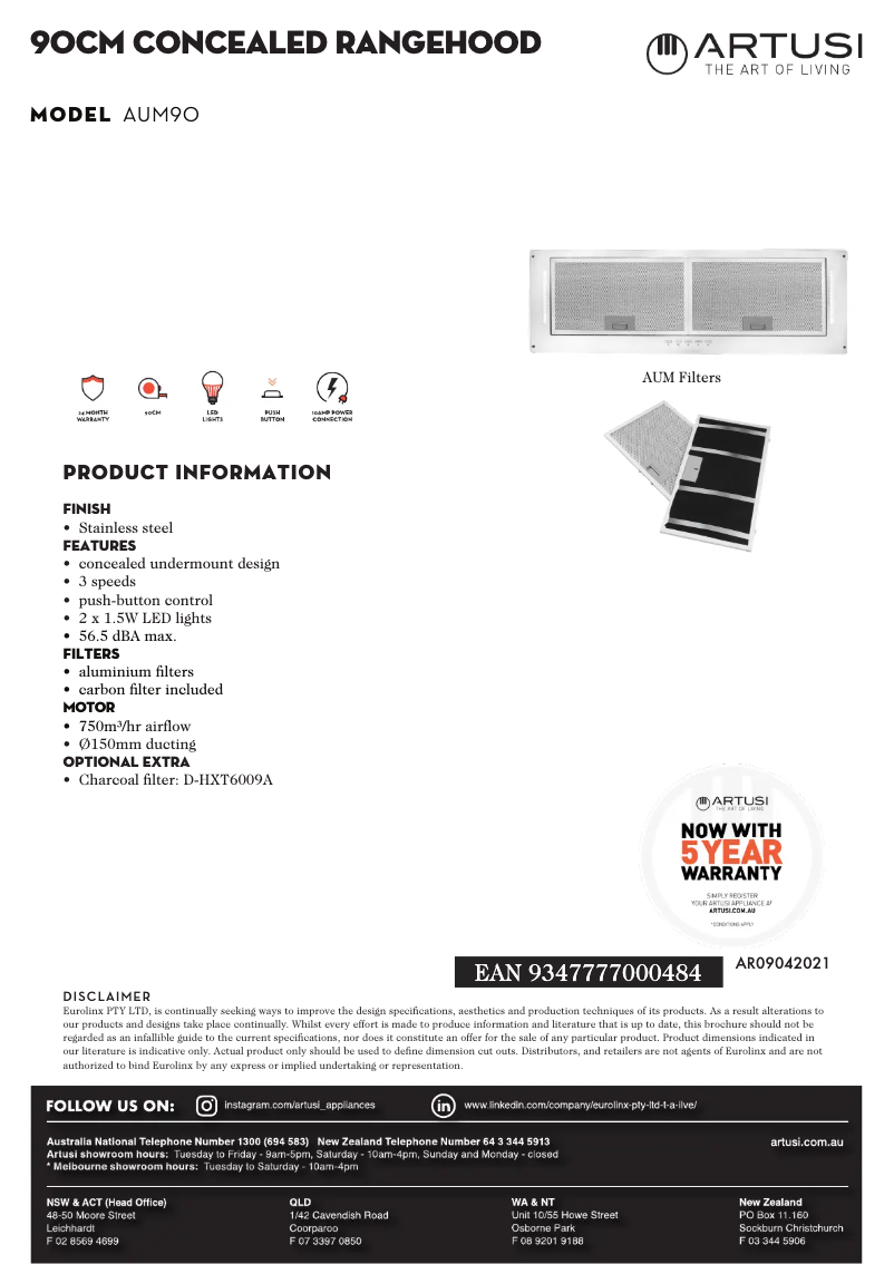 Imagen de la primera página del manual del dispositivo AUM90