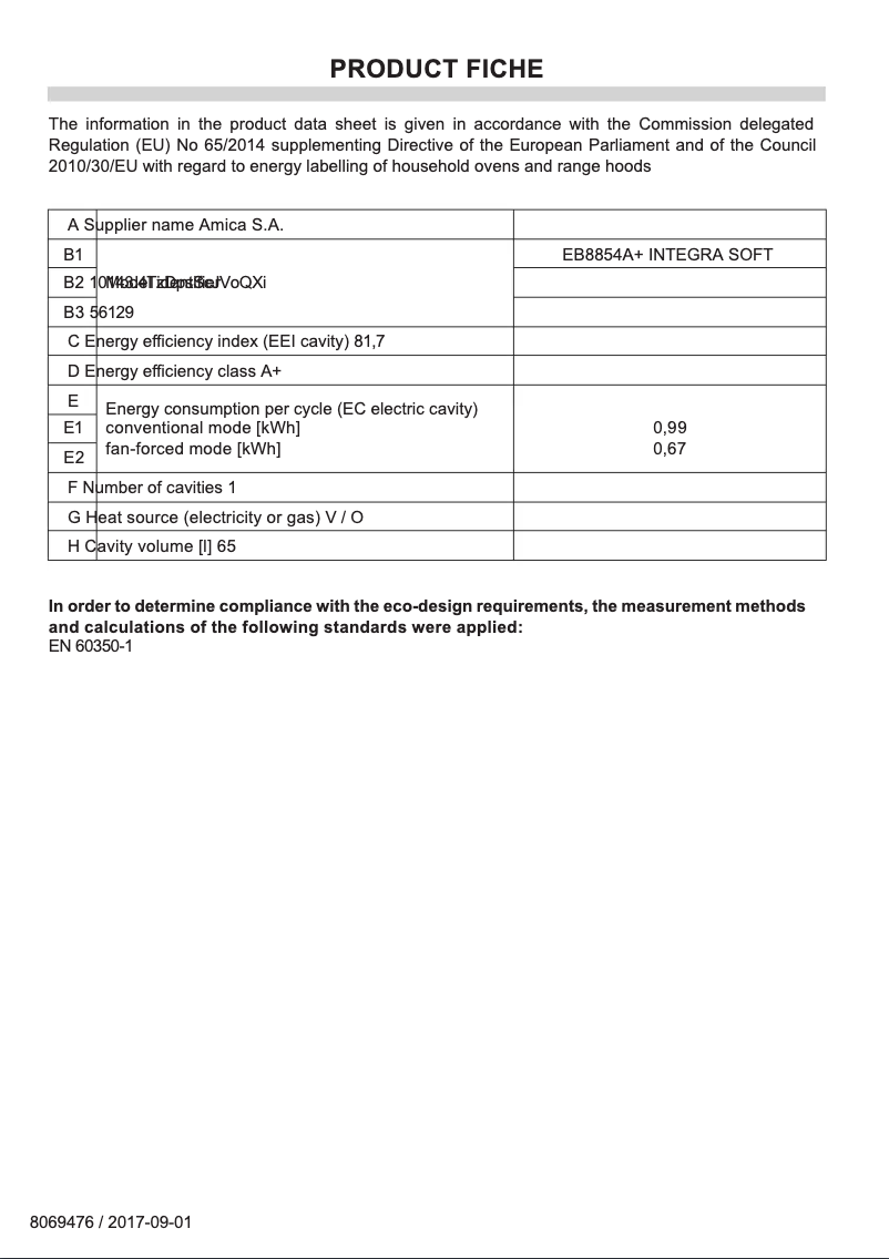 Imagen de la primera página del manual del dispositivo EB8854A+ Integra Soft