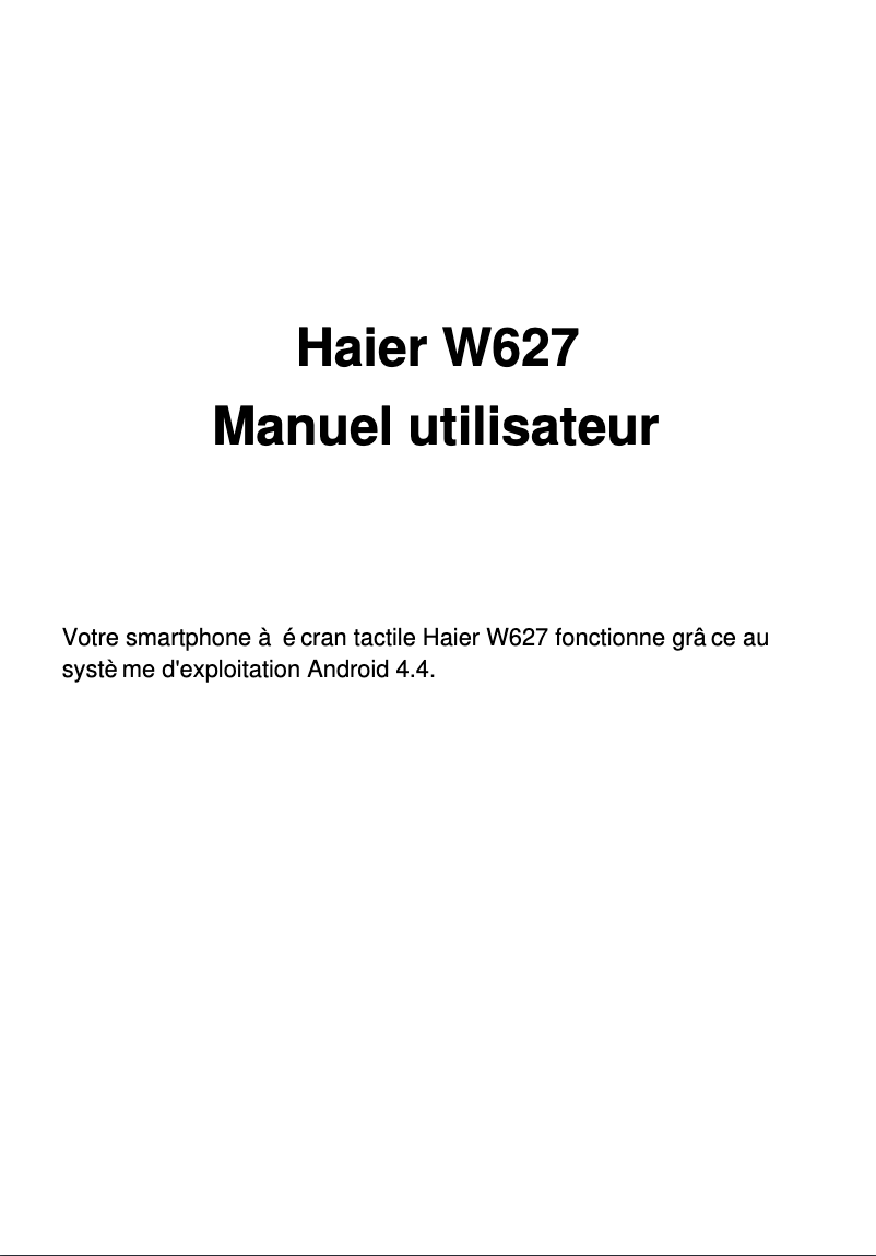 Página 1 del manual Manual de usuario Haier W627