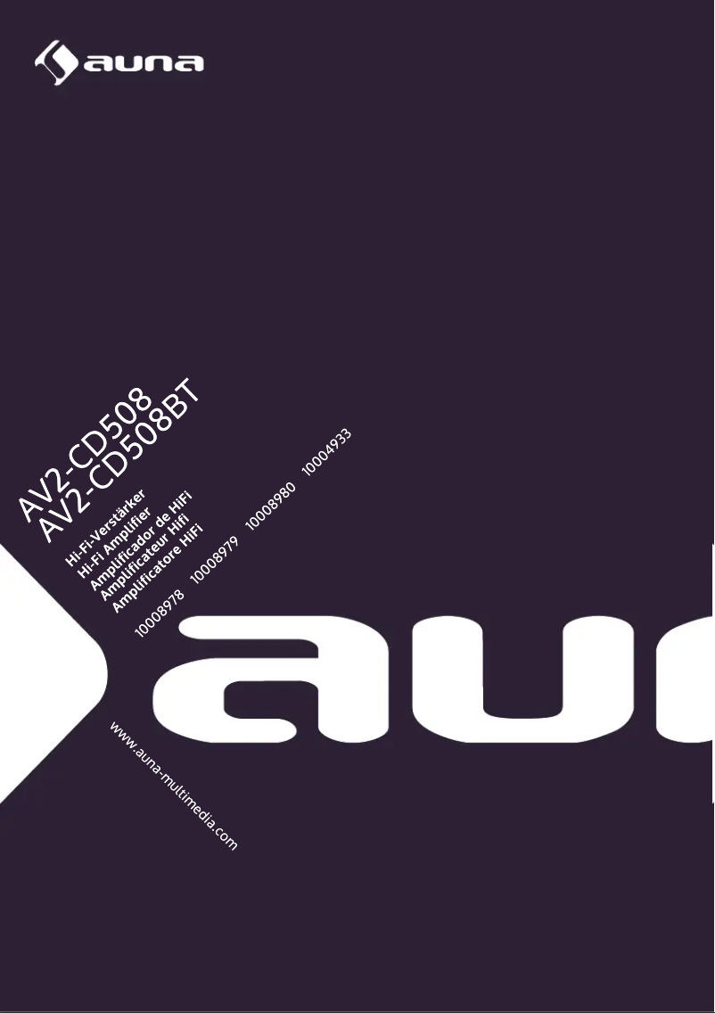 Imagen de la primera página del manual del dispositivo AV2-CD508BT