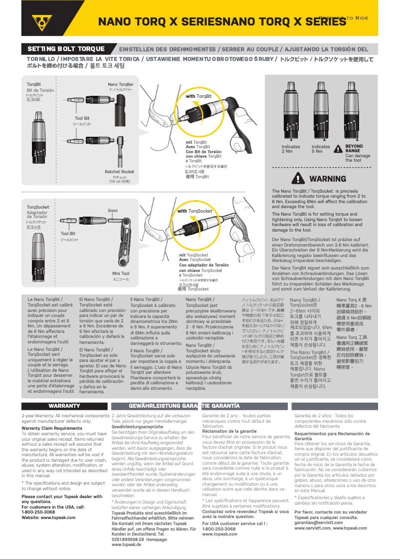 Imagen de la primera página del manual del dispositivo Nano TorqBar X