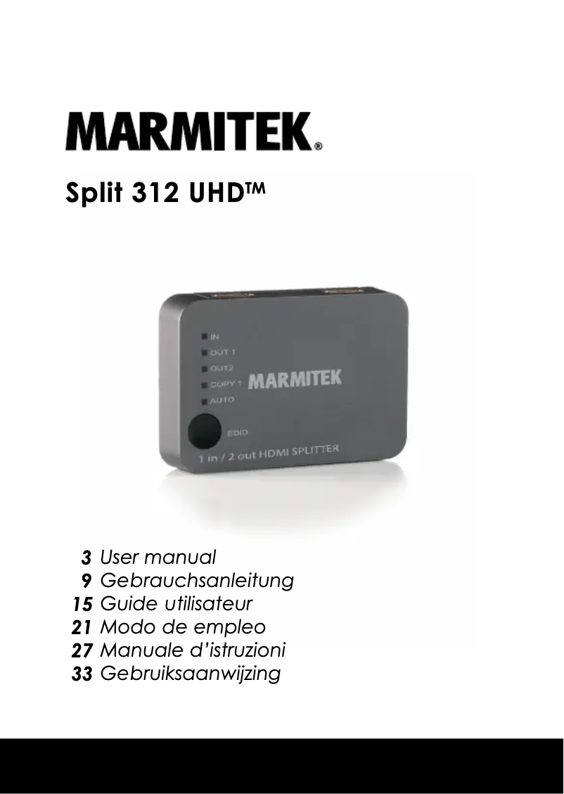 Página nº 1 - Manual de usuario Marmitek Split 312 UHD