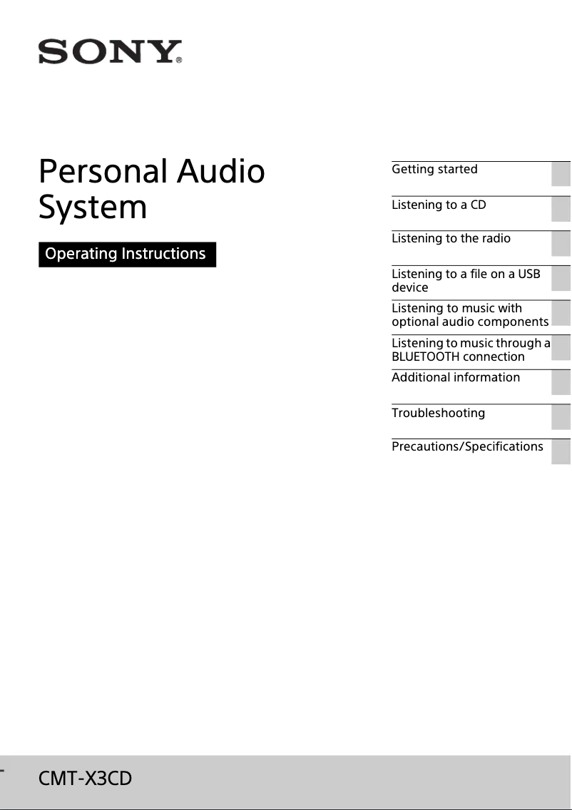 Imagen de la primera página del manual del dispositivo CMT-X3