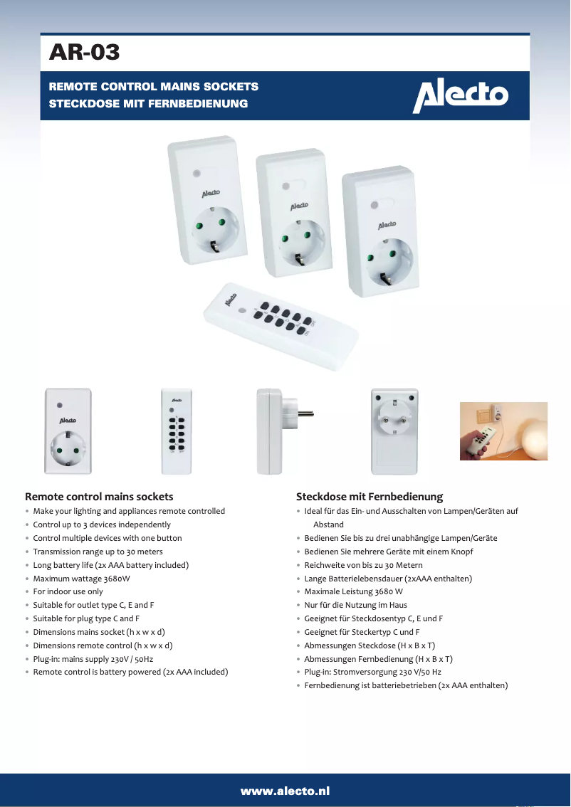Imagen de la primera página del manual del dispositivo AR-03