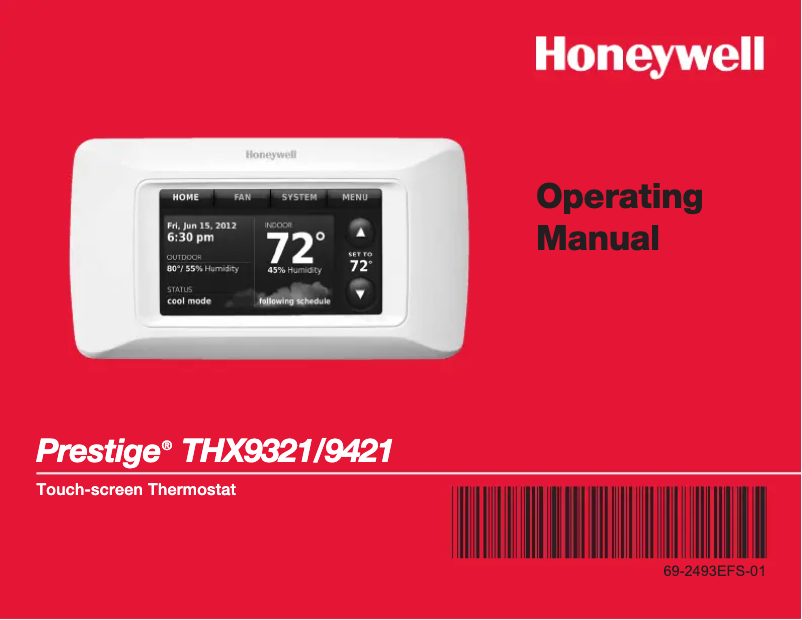 Página 1 del manual Manual de usuario Honeywell Prestige THX9421