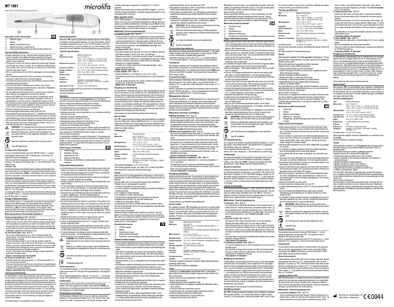 Página 1 del manual Manual de usuario Microlife MT 1961