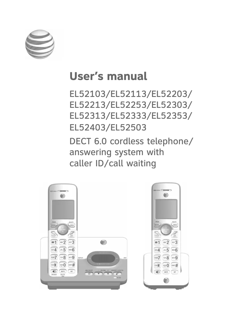 Página 1 del manual Manual de usuario AT&T EL52313