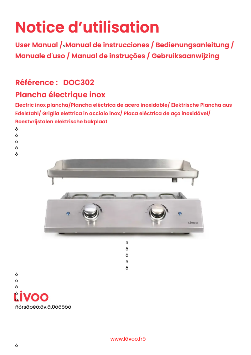 Imagen de la primera página del manual del dispositivo DOC302
