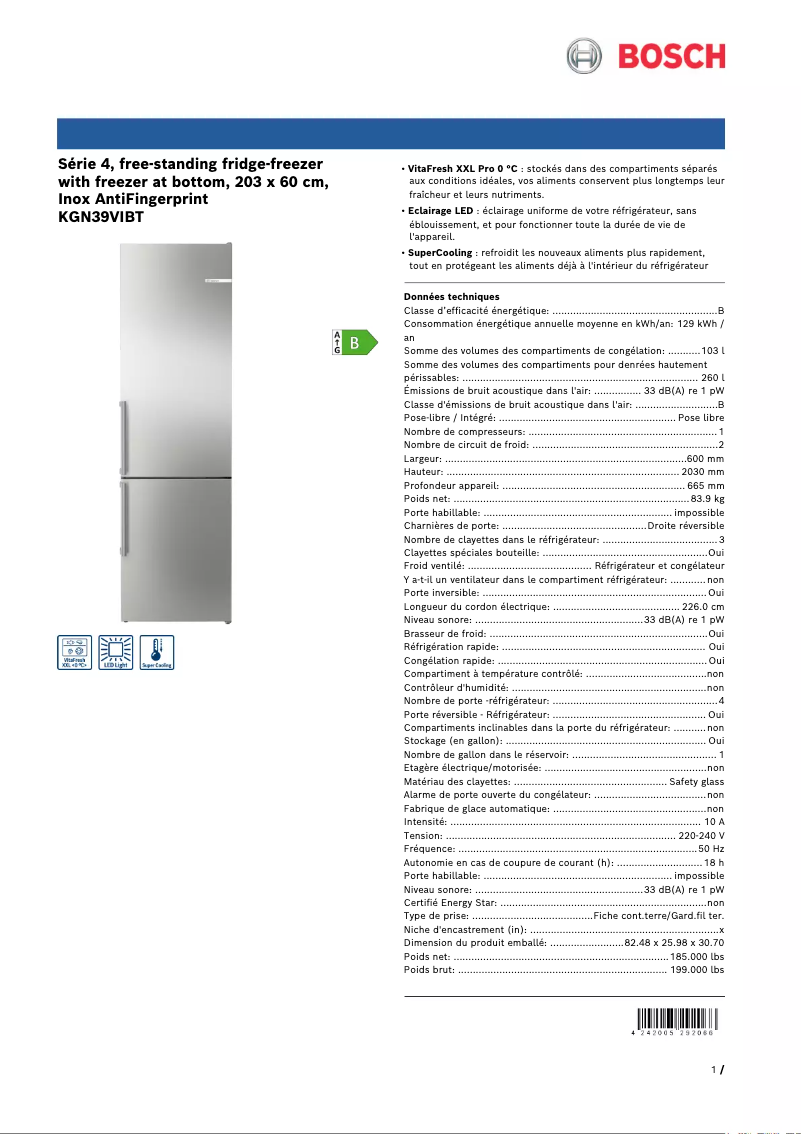 Imagen de la primera página del manual del dispositivo KGN39VIBT