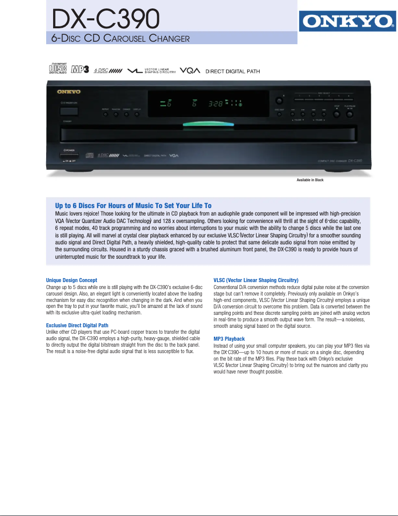 Imagen de la primera página del manual del dispositivo DX-C390