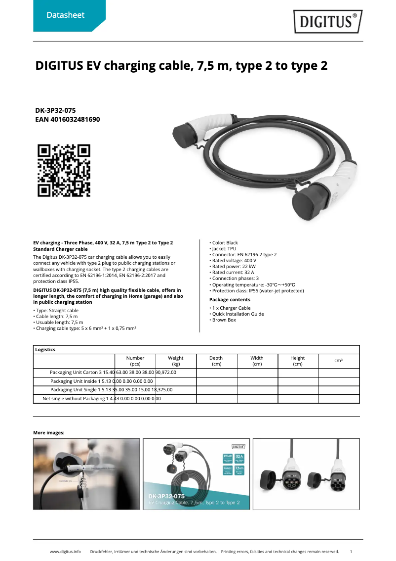Página 1 del manual Ficha técnica Digitus DK-3P32-075