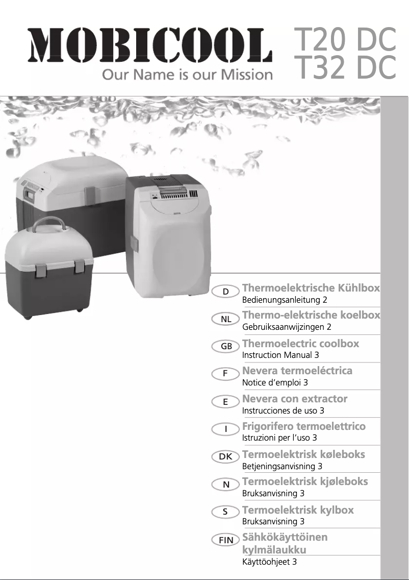 Imagen de la primera página del manual del dispositivo Mobicool T20 DC