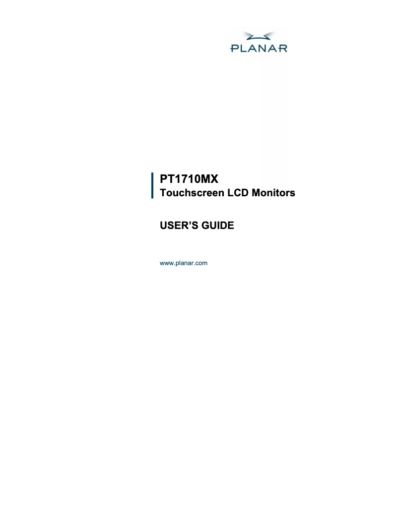 Imagen de la primera página del manual del dispositivo PT1710MX