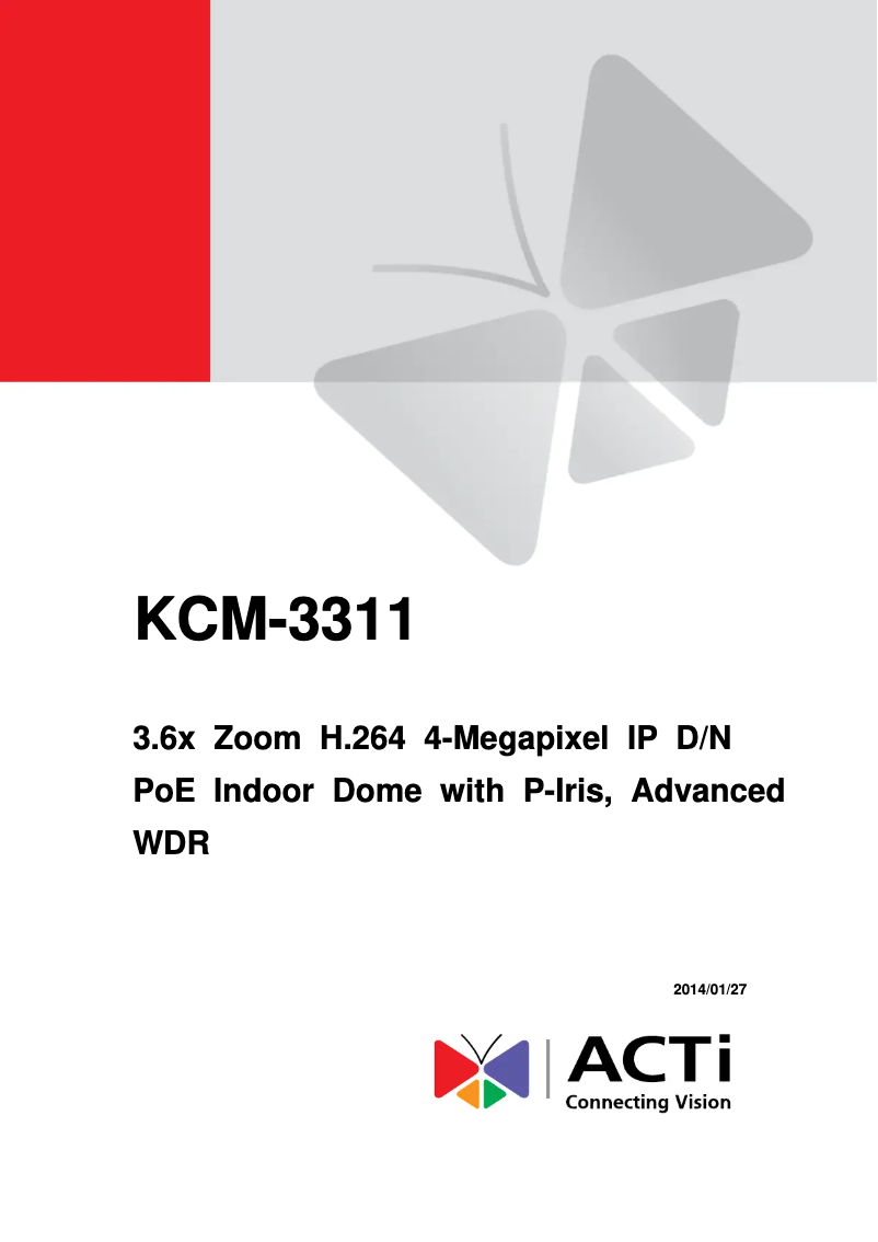 Página 1 del manual Manual de usuario ACTi KCM-3311