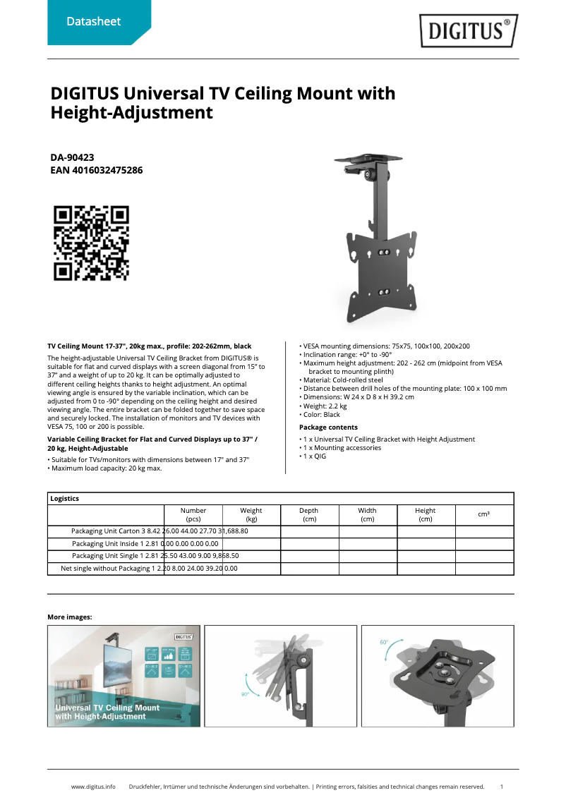Página nº 1 - Ficha técnica Digitus DA-90423