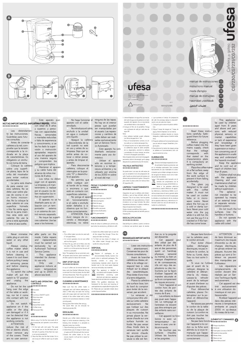 Imagen de la primera página del manual del dispositivo CG7232