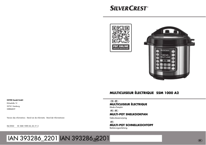 Imagen de la primera página del manual del dispositivo SSM 1000 A2