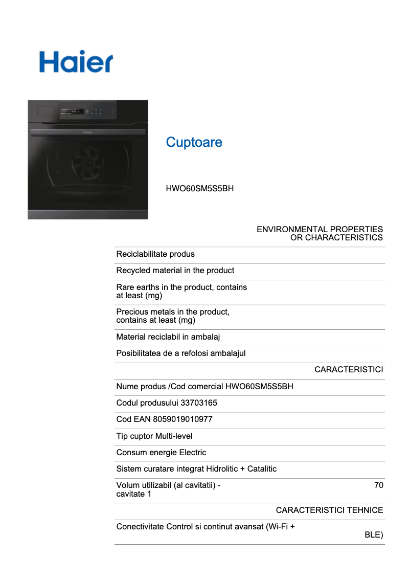 Imagen de la primera página del manual del dispositivo HWO60SM5S5BH