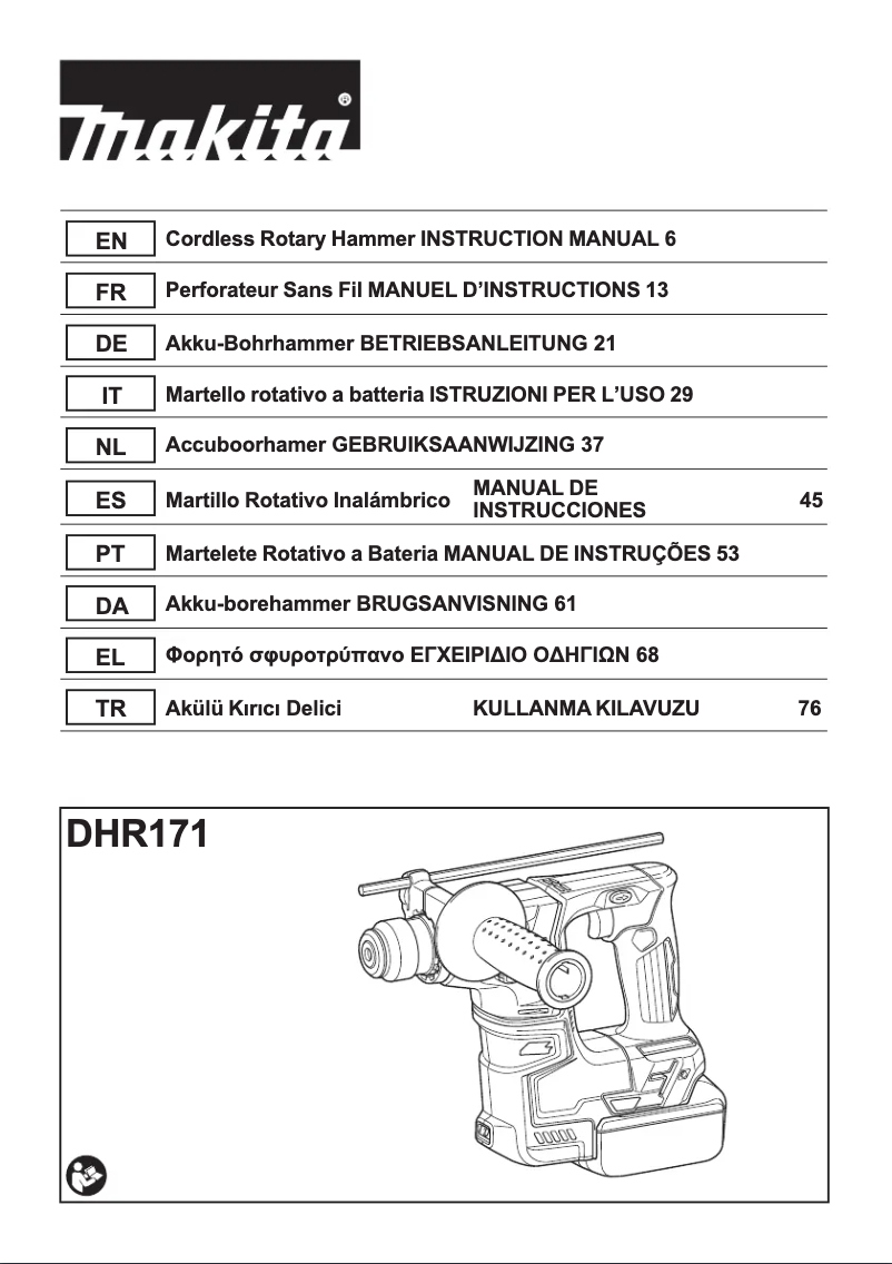 Página 1 del manual Manual de usuario Makita DHR171RTJ