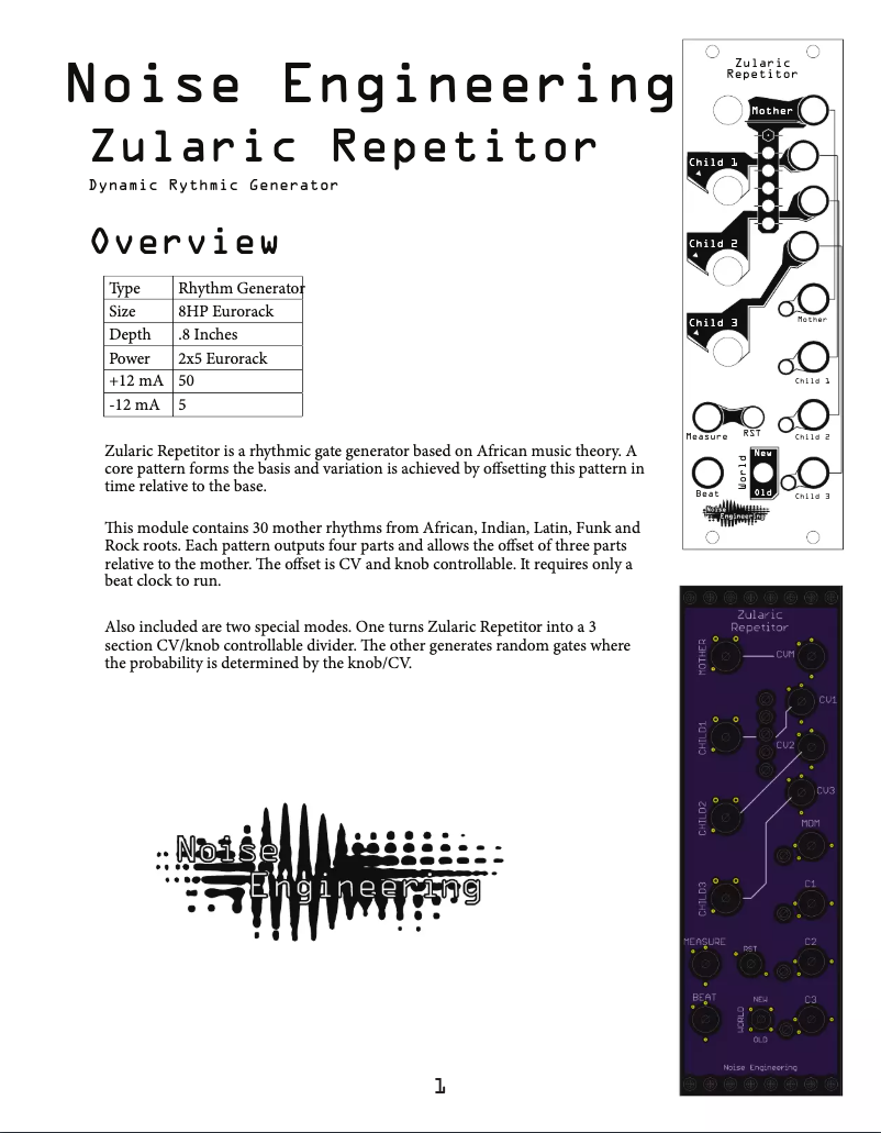 Imagen de la primera página del manual del dispositivo Zularic Repetitor