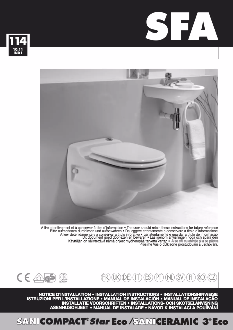 Página 1 del manual Manual de usuario Sanibroyeur Sanicompact Star