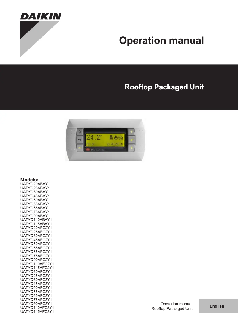 Imagen de la primera página del manual del dispositivo UATYQ65AFC2Y1