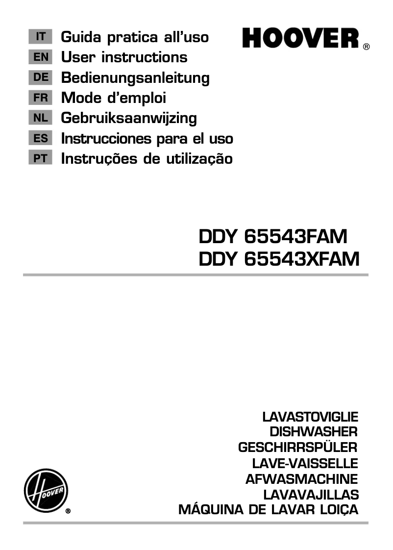 Página 1 del manual Manual de usuario Hoover DDY 65543 FAM