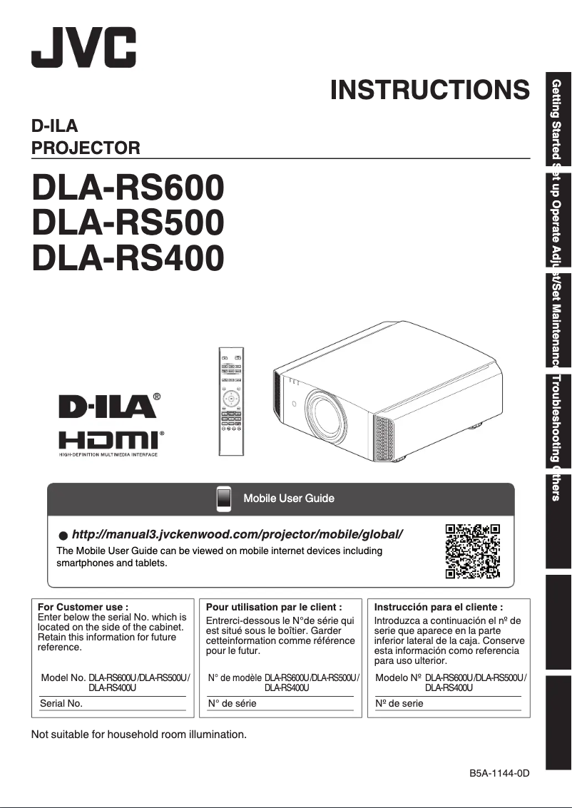 Página 1 del manual Manual de usuario JVC DLA-RS500