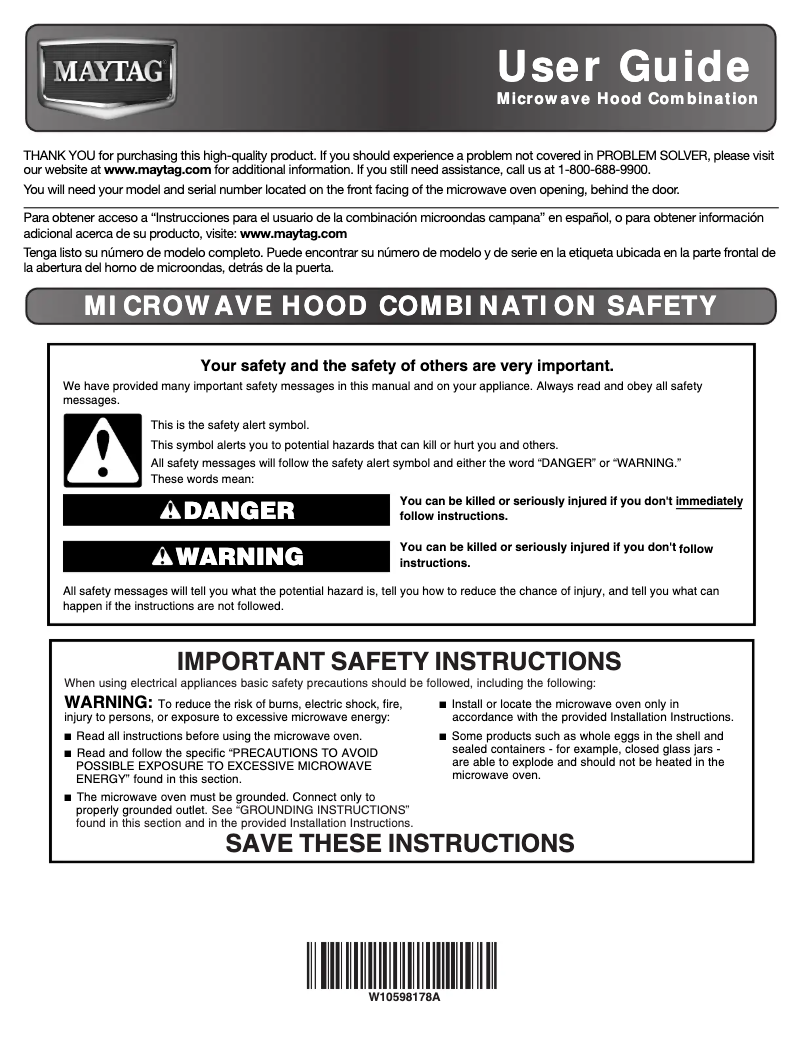 Página 1 del manual Manual de usuario Maytag MMV4205DE