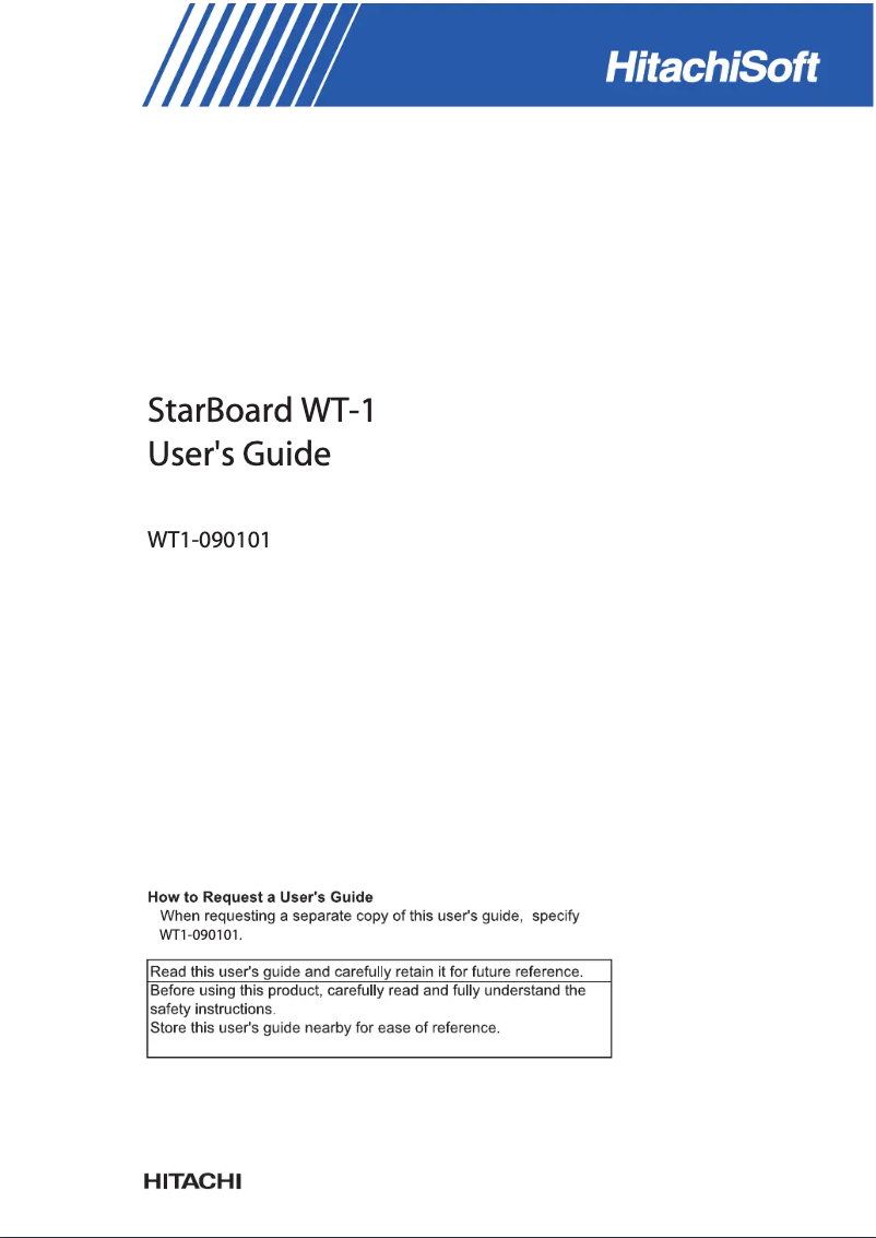 Página 1 del manual Manual de usuario Hitachi StarBoard WT-1