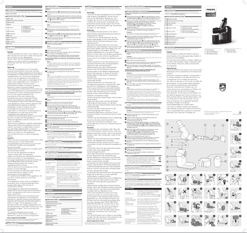 Imagen de la primera página del manual del dispositivo Viva Collection HR1889