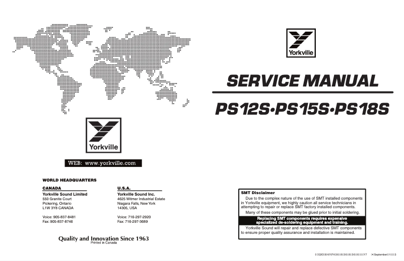 Página nº 1 - Manual de usuario Yorkville Parasource PS18S