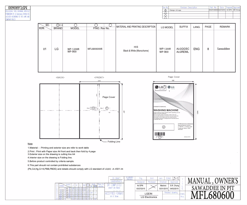 Página 1 del manual Manual de usuario LG WP-900